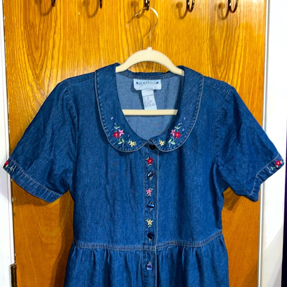 Vintage Pellini Blues Embroidered Dress Size 10